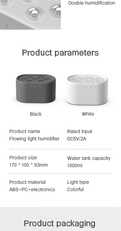 Heavy Fog 7 Spray Nozzles Aroma Humidifier USB Electric Aroma Air Purifier with Pickup Light Sound Control Mist Air Humidifier