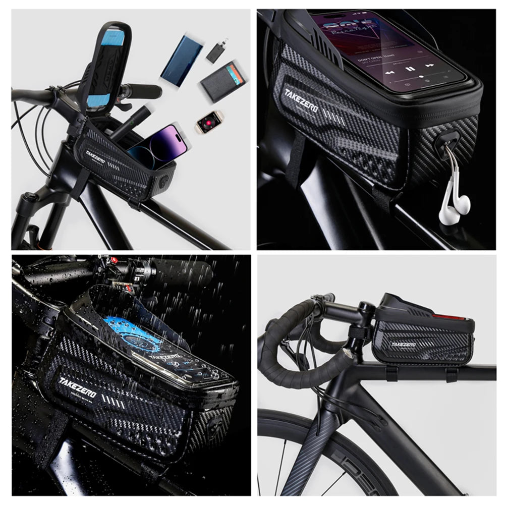 1L Bike Bag Bicycle Front Cell Mobile Phone Case Holder with Touchscreen Top Tube Cycling Bag Reflective MTB Bike Accessories
