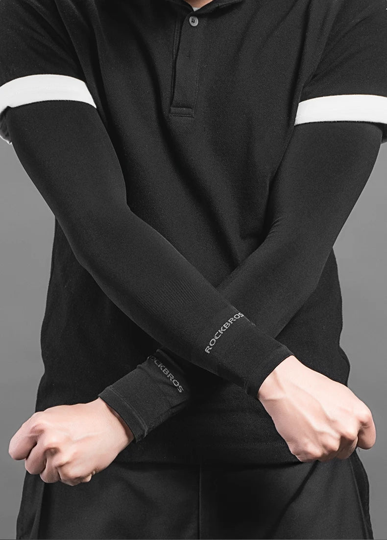 ROCKBROS Bike Cycling Running Arm Warmers UV Protect Cover Basketball Jogging Breathable Quick Dry Men Women Sunscreen Sleeves