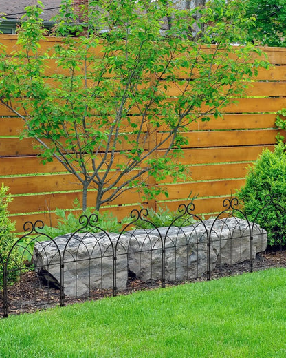 Rustproof Metal No Dig Fencing Border,Small Animal Barrier Fence, Flower Edging Panels for Landscape Patio Yard Outdoor Decor