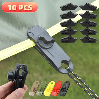 10 PCS Tent Crocodile Clip Tents Awning Wind Rope Clamp Plastic Clip Inverted Hook Design Bite Fastening for Outdoor Camping