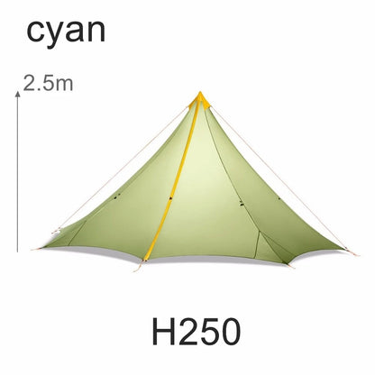 Knot 860g Ultralight Camping Rodless Pyramid Tent 4-8 Person Large Tarp 20D Nylon Both Sides Silicon Coating Outdoor Hikeburger