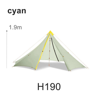 Knot 860g Ultralight Camping Rodless Pyramid Tent 4-8 Person Large Tarp 20D Nylon Both Sides Silicon Coating Outdoor Hikeburger