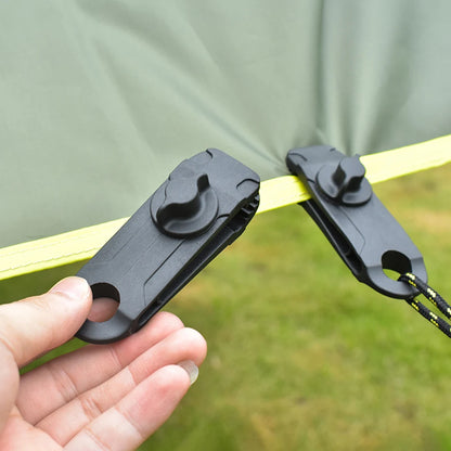 10 PCS Tent Crocodile Clip Tents Awning Wind Rope Clamp Plastic Clip Inverted Hook Design Bite Fastening for Outdoor Camping