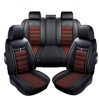 Full Set Leather Car Seat Cover 5-Seat Front + Rear Protectors For Toyota RAV4