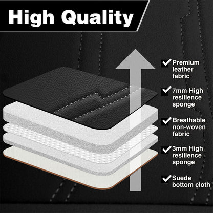 Full Set Leather Car Seat Cover 5-Seat Front + Rear Protectors For Toyota RAV4