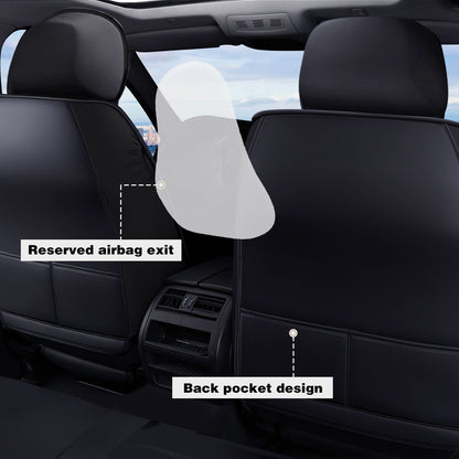 Full Set Leather Car Seat Cover 5-Seat Front + Rear Protectors For Toyota RAV4