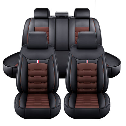 Full Set Leather Car Seat Cover 5-Seat Front + Rear Protectors For Toyota RAV4